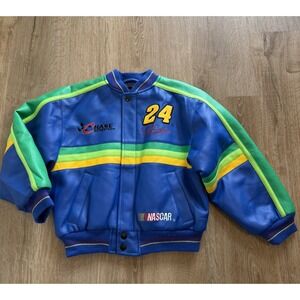 Vintage Jeff Gordon Chase Authentics Faux Leather Jacket Youth Sz 7 NASCAR